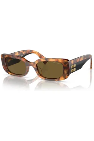 Miu Miu Femme MU 08YS VAU01T Lunettes de soleil Acétate Marron Carré Normale