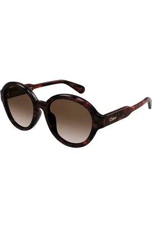 Chloé Femme CH0156SK 002 Lunettes de soleil Acétate Marron Pantos Ombré