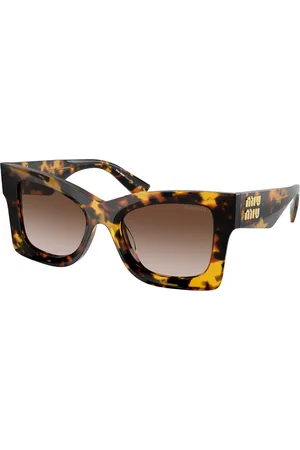 Miu Miu Femme MU 08WS VAU6S1 Lunettes de soleil Plastique Marron Papillon Normale Ombré