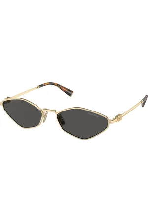 Miu Miu Femme MU 56ZS ZVN5S0 Lunettes de soleil Métal Gris Géométrique Normale