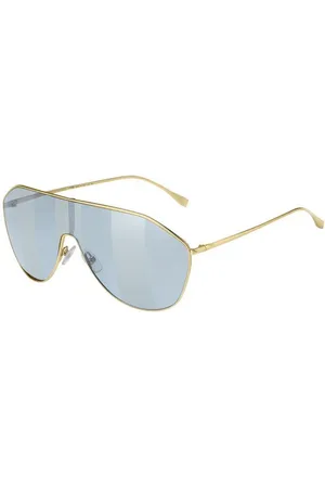 Fendi Femme FF 0405/S LKS/7R Lunettes de soleil outlet Métal Bleu Géométrique Normale