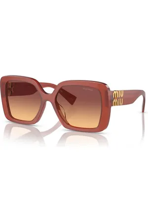 Miu Miu Femme MU 10YS 10M07P Lunettes de soleil Acétate Orange Géométrique Normale Ombré