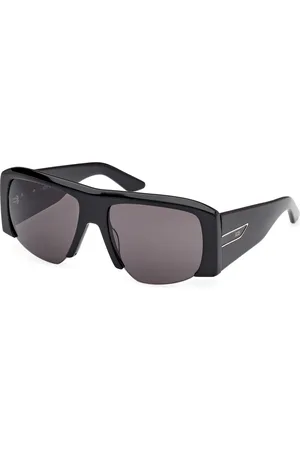 GCDS Unisex GD0054 01A Lunettes de soleil Acétate Fumée Géométrique Normale