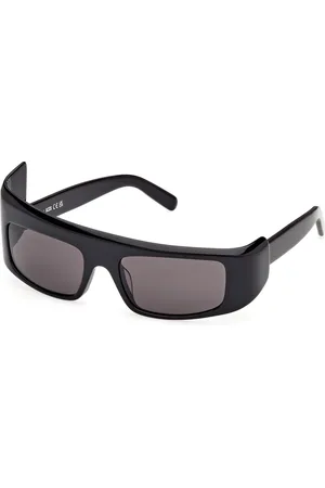 GCDS Unisex GD0043 01A Lunettes de soleil Acétate Fumée Géométrique Normale