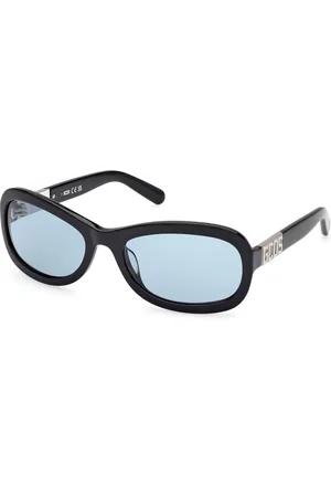 GCDS Unisex GD0038 01V Lunettes de soleil Acétate Bleu Ronde Normale