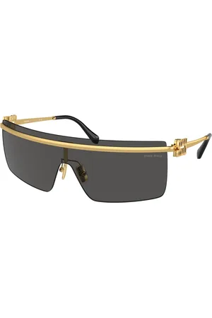 Miu Miu Femme MU 50ZS 5AK5S0 Lunettes de soleil Métal Gris Géométrique Normale