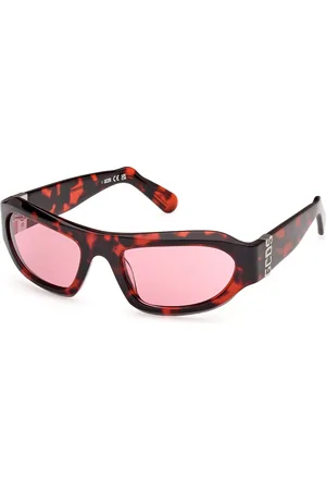 GCDS Unisex GD0045 54S Lunettes de soleil Acétate Bordeaux Géométrique Normale