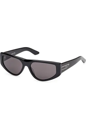 GCDS Femme GD0055 01A Lunettes de soleil Acétate Fumée Géométrique Normale