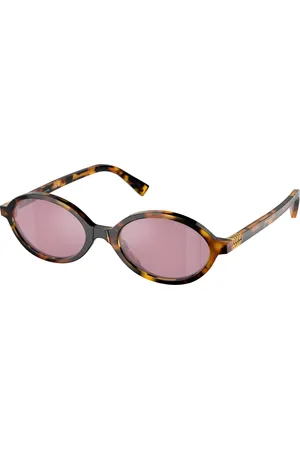 Miu Miu Femme MU 04ZS VAU50D Lunettes de soleil Acétate Rouge Ronde Normale