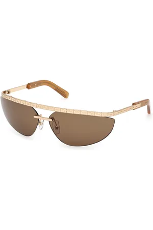 GCDS Unisex GD0051 30G Lunettes de soleil Métal Marron Géométrique Normale