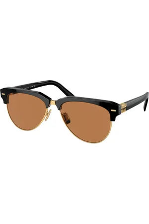 Miu Miu Femme MU 09ZS 1AB2Z1 Lunettes de soleil Acétate Marron Pilote Normale