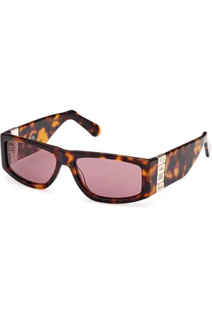 GCDS Unisex GD0037 52S Lunettes de soleil Acétate Bordeaux Carré Normale