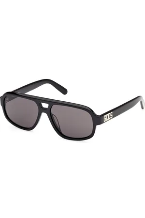 GCDS Unisex GD0046 01A Lunettes de soleil Acétate Fumée Pilote Normale