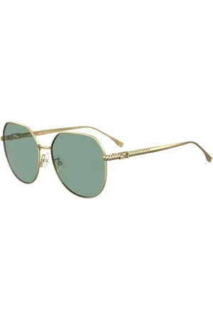Fendi Femme FF 0451/F/S 001/O7 Lunettes de soleil outlet Métal Vert Ronde Antireflet