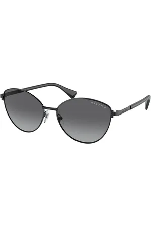 Ralph Lauren Femme RA4145 9230T3 Lunettes de soleil Métal Gris Cat Eye Polarisé Ombré