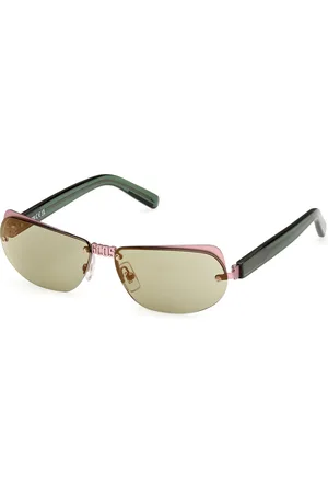 GCDS Unisex GD0047 73Q Lunettes de soleil Métal Vert Géométrique Normale