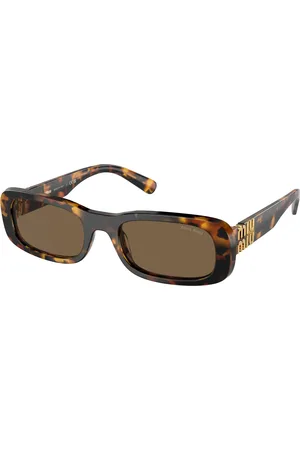 Miu Miu Femme MU 08ZS VAU06B Lunettes de soleil Acétate Marron Carré Normale