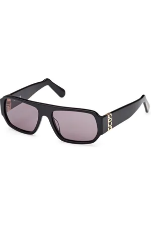 GCDS Unisex GD0034 01A Lunettes de soleil Acétate Gris Géométrique Normale