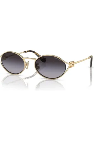 Miu Miu Femme MU 52YS ZVN5D1 Lunettes de soleil Métal Gris Ronde Normale Ombré
