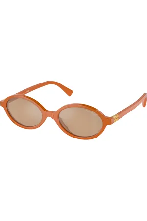 Miu Miu Femme MU 04ZS 11V40D Lunettes de soleil Acétate Ronde Normale Miroir