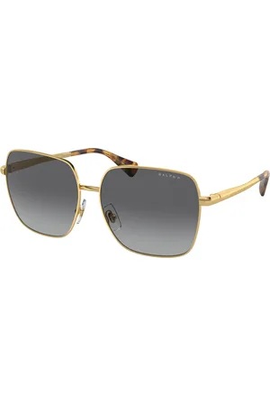 Ralph Lauren Femme RA4142 9004T5 Lunettes de soleil Métal Gris Carré Polarisé Ombré