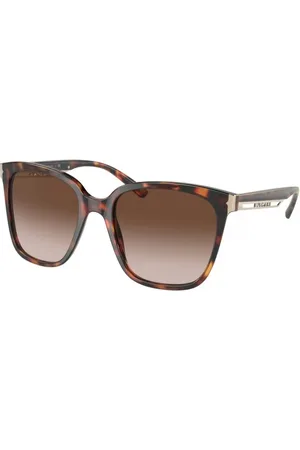 Bvlgari Femme BV8245 551513 Lunettes de soleil outlet Plastique Marron Carré Normale Ombré