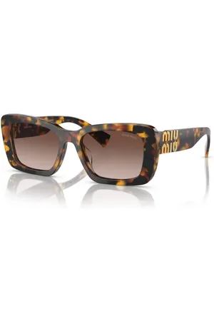 Miu Miu Femme MU 07YS VAU6S1 Lunettes de soleil Acétate Marron Carré Normale Ombré