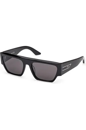 GCDS Unisex GD0064 01A Lunettes de soleil Acétate Fumée Géométrique Normale