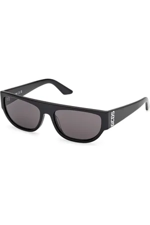 GCDS Unisex GD0062 01A Lunettes de soleil Acétate Fumée Géométrique Normale