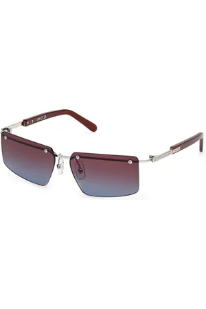 GCDS Unisex GD0061 16T Lunettes de soleil Métal Bordeaux Carré Normale