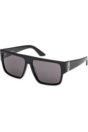 GCDS Unisex GD0063 01A Lunettes de soleil Acétate Fumée Géométrique Normale