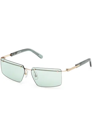 GCDS Unisex GD0061 32N Lunettes de soleil Métal Vert Carré Normale