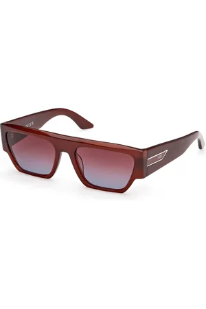 GCDS Unisex GD0064 48T Lunettes de soleil Acétate Bordeaux Géométrique Normale Ombré