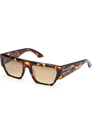 GCDS Unisex GD0064 52K Lunettes de soleil Acétate Marron Géométrique Normale Ombré