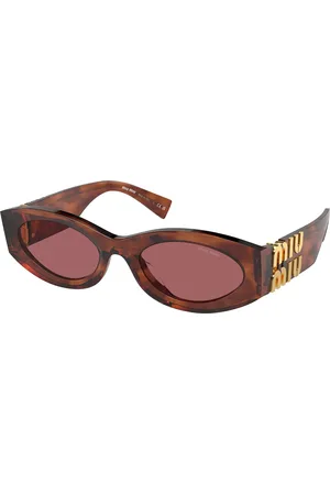 Miu Miu Femme MU 11WS 11Q08S Lunettes de soleil Acétate Violet Ronde Normale