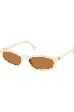 Miu Miu Femme MU A06S 21D90Q Lunettes de soleil Acétate Marron Géométrique Normale