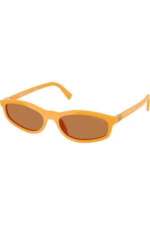 Miu Miu Femme MU A06S 22D90Q Lunettes de soleil Acétate Marron Géométrique Normale