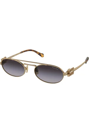 Miu Miu Femme MU 54ZS 7OE5D1 Lunettes de soleil Métal Gris Ronde Normale Ombré