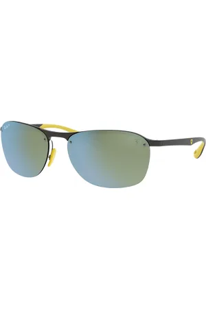 Ray-Ban Homme RB4302M FERRARI F624H1 Lunettes de soleil Nylon Argent Carré Polarisé Miroir