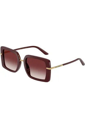 Dolce & Gabbana Femme DG4491 30918H Lunettes de soleil Acétate Bordeaux Carré Normale Ombré