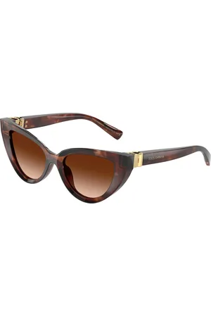 Dolce & Gabbana Femme DG4497 322274 Lunettes de soleil Acétate Marron Cat Eye Normale Ombré