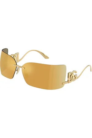 Dolce & Gabbana Femme DG2319 02/5A Lunettes de soleil Métal Marron Carré Miroir