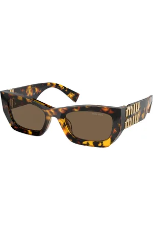 Miu Miu Femme MU 09WS VAU06B Lunettes de soleil Acétate Marron Carré Normale