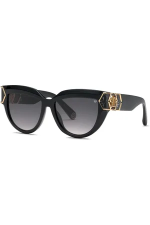 Philipp Plein Femme SPP176M PLEIN CAPTURE 700 Lunettes de soleil Acétate Fumée Papillon Normale Ombré