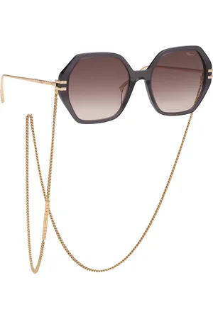 Chopard Femme IKCH370 705 Lunettes de soleil Acétate Marron Géométrique Antireflet Ombré