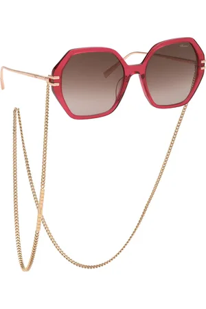 Chopard Femme IKCH370 07AK Lunettes de soleil Acétate Marron Géométrique Antireflet Ombré