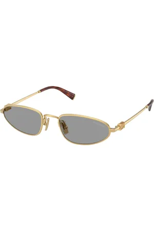 Miu Miu Femme MU A52S 5AK40O Lunettes de soleil Métal Gris Géométrique Normale