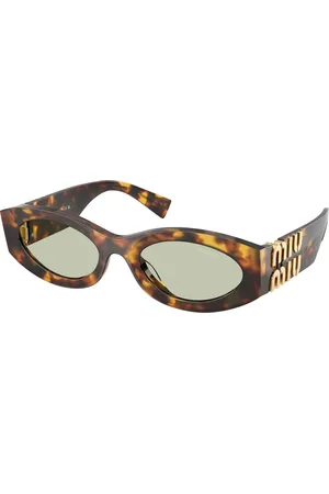 Miu Miu Femme MU 11WS 14L50O Lunettes de soleil Acétate Vert Ronde Normale