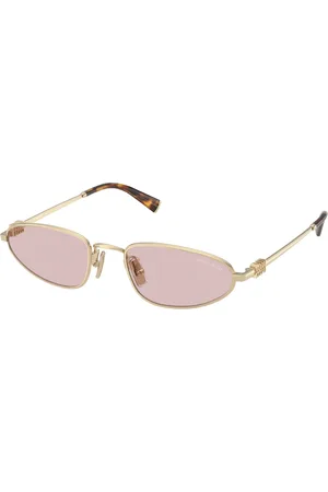 Miu Miu Femme MU A52S ZVN4I0 Lunettes de soleil Métal Rose Géométrique Normale