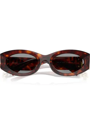 Miu Miu Femme MU 11WS 21C40O Lunettes de soleil Acétate Gris Ronde Normale